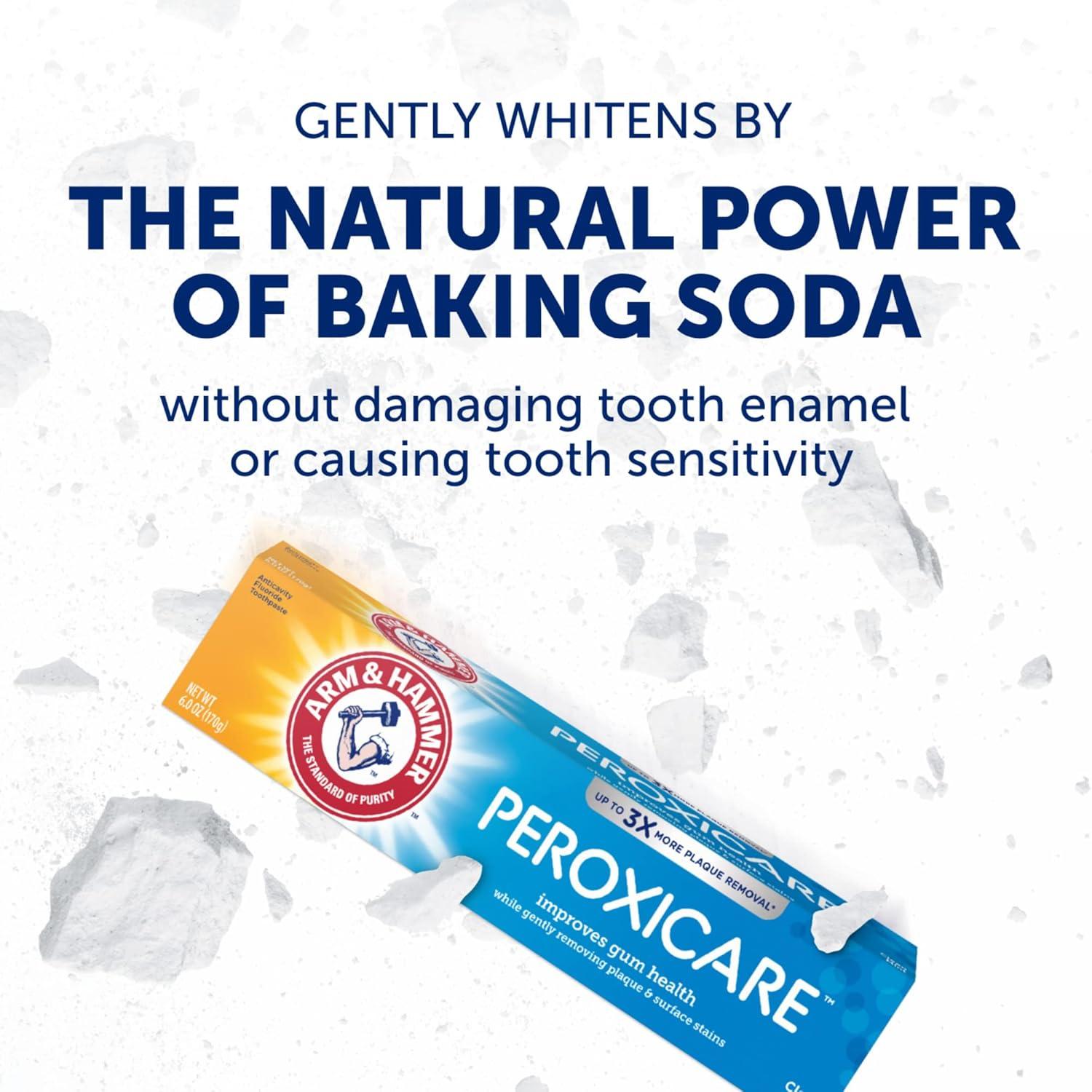 imageARM ampamp HAMMER Peroxicare Toothpaste for Gum Health Baking Soda Toothpaste Clean Mint 60 oz Pack of 46 Ounce Pack of 2