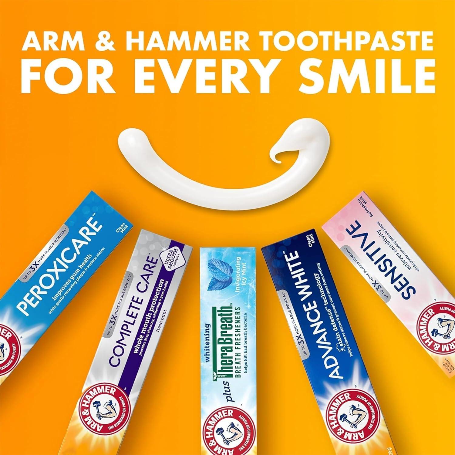 imageARM ampamp HAMMER Peroxicare Toothpaste for Gum Health Baking Soda Toothpaste Clean Mint 60 oz Pack of 46 Ounce Pack of 4