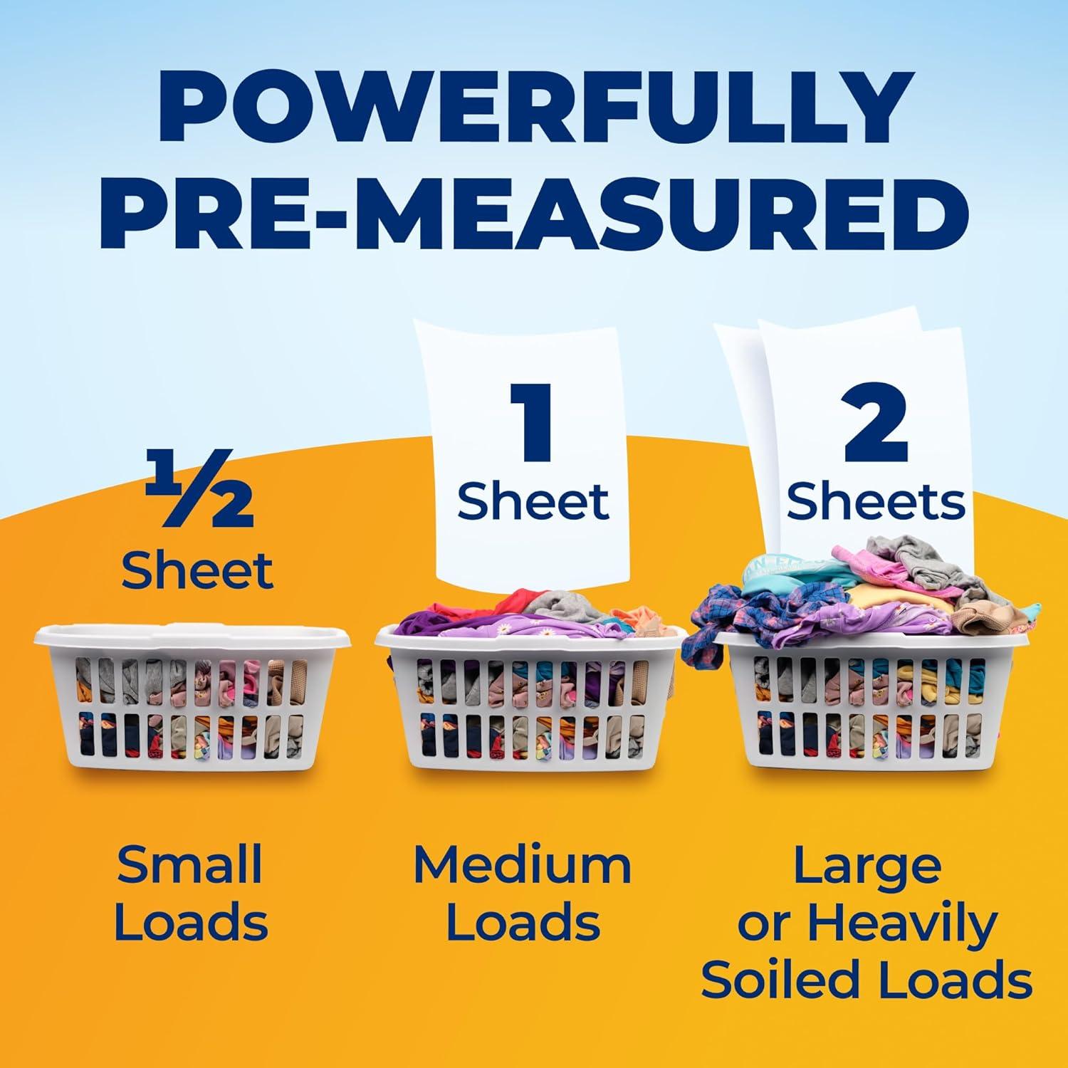 imageARM ampamp HAMMER Power Sheets Laundry Detergent Fragrance Free No Dyes or Perfumes Lightweight and TravelFriendly 35 Count Up to 70 Small Loads