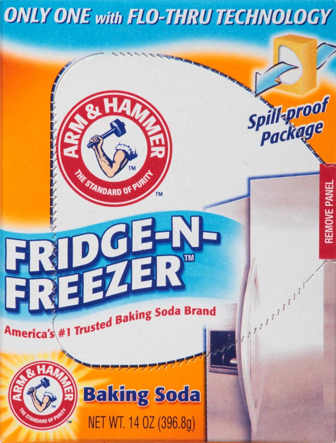 imageArm ampamp Hammer Baking Soda FridgenFreezer Odor Absorber Orange 14 oz Pack of 12FridgenFreezer Odor Absorber 12 pack