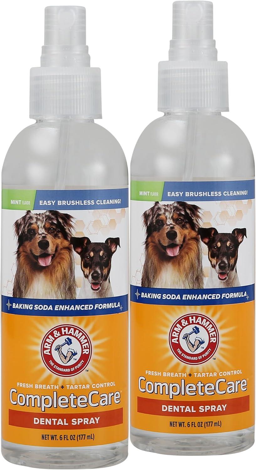 imageArm ampamp Hammer Complete Care Dog Dental Spray Mint Flavor Easy Brushless Dog Breath Freshener Baking Soda Enhanced Formula for Fresh Dog Breath 6ozComplete Care