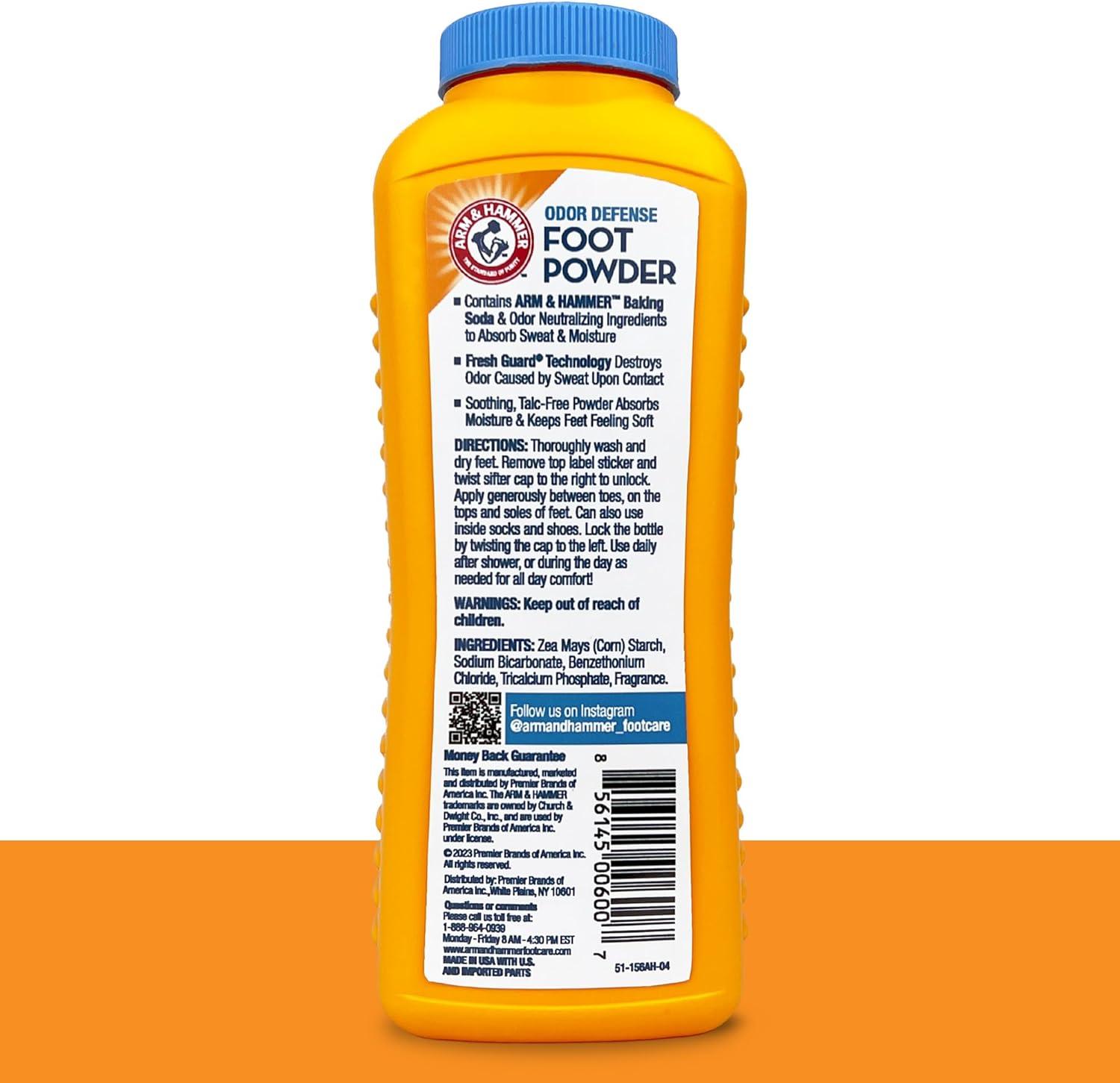 imageArm ampamp Hammer Foot Powder for Shoes ampamp Feet TalcFree Odor ampamp Moisture Control for Men ampamp Women 7 oz 1 Pack7 Ounce Pack of 3