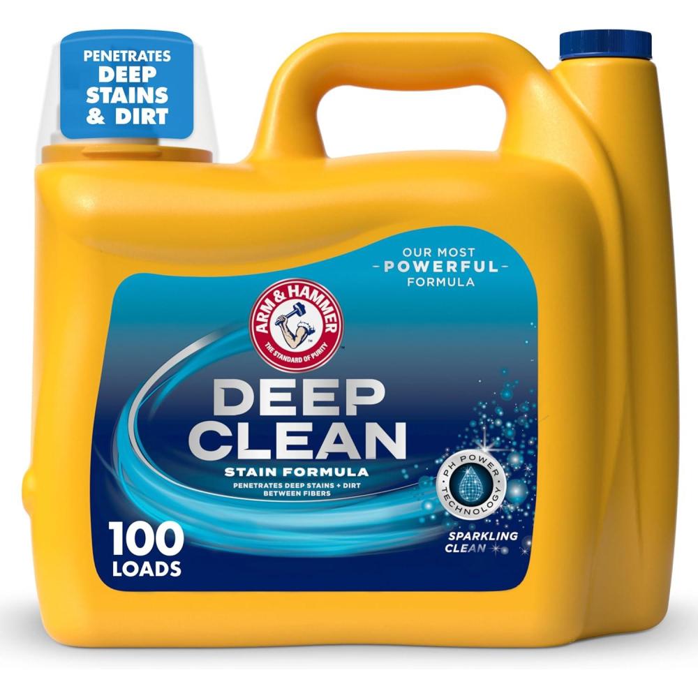 imageARM ampamp HAMMER Deep Clean Stain Formula OxiClean Max Force Liquid Laundry Detergent Sparkling Clean Scent 102 Fl Oz 75 Loads150 Fl Oz Pack of 1
