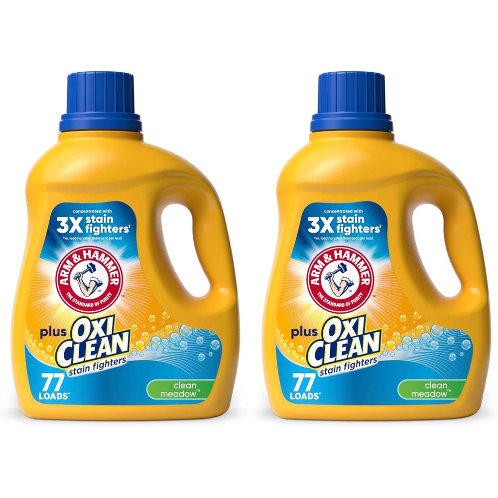 imageARM ampamp HAMMER Plus OxiClean Clean Meadow 77 Loads Liquid Laundry Detergent 1005 fl oz1005 Fl Oz Pack of 2