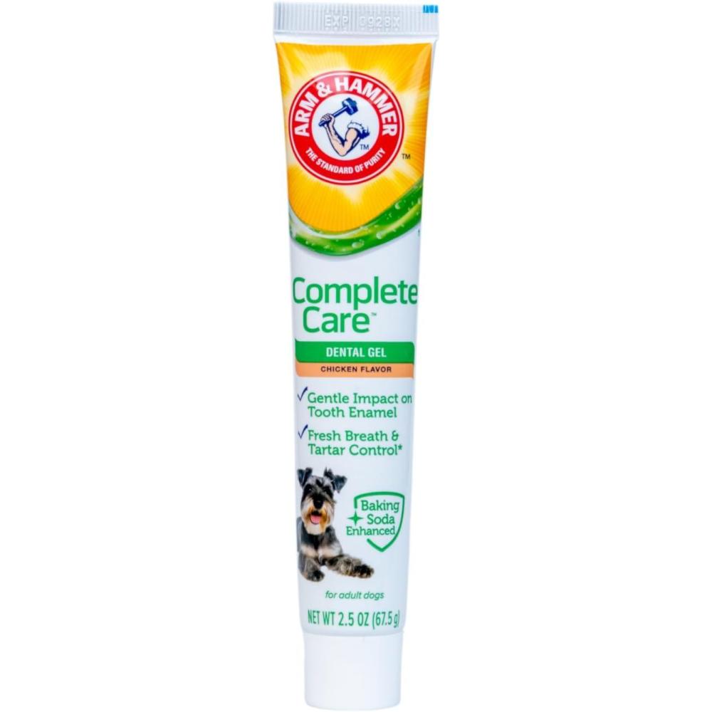imageArm ampamp Hammer Complete Care Puppy Dental Kit Chicken Flavor Enzymatic Dog Toothpaste Toothbrush ampamp Microfiber Brush Baking Soda  Calcium Enhanced Formula 25ozDog Dental Gel  Chicken