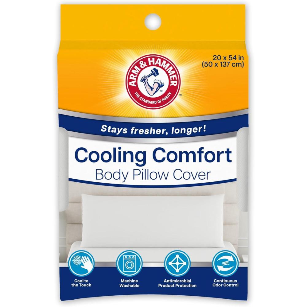 imageArm ampamp Hammer Cooling Comfort Zippered Body Pillow Cover 20 x 54 WhiteBody Pillow