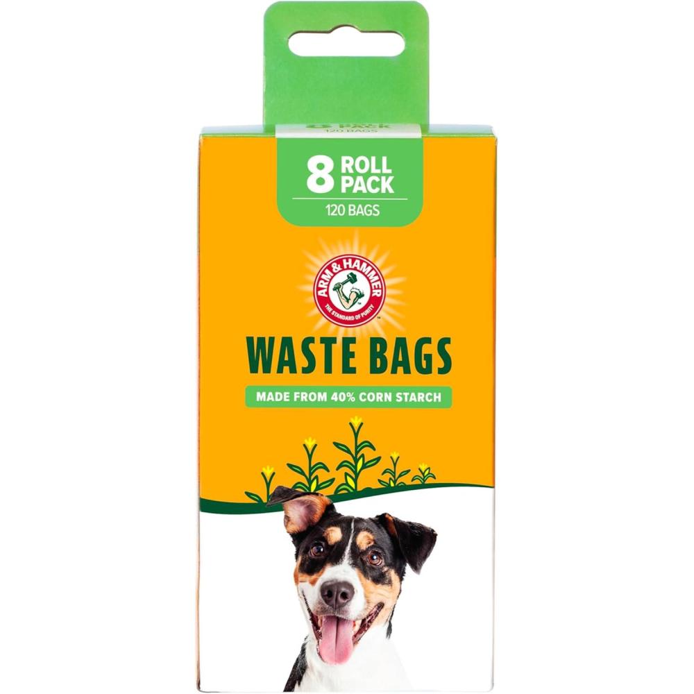 imageArm ampamp Hammer Durable Disposable Dog And Cat Waste Bags With Activated Baking Soda 180 Dog Poop Bags 9 x 14 Inches BlueGreen