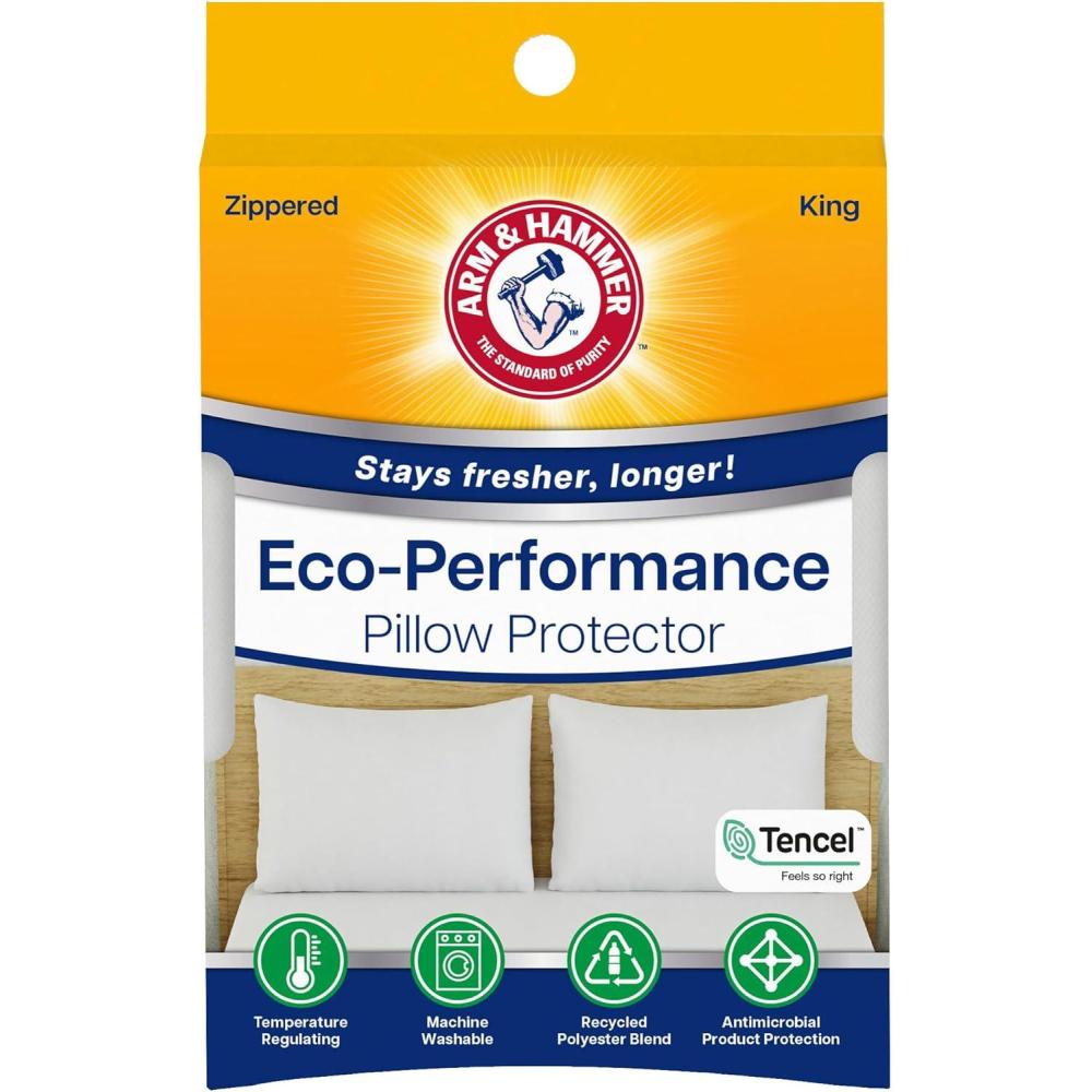 imageArm ampamp Hammer Eco Performance Zippered Pillow Protector with Tencel 2Pack KingKing