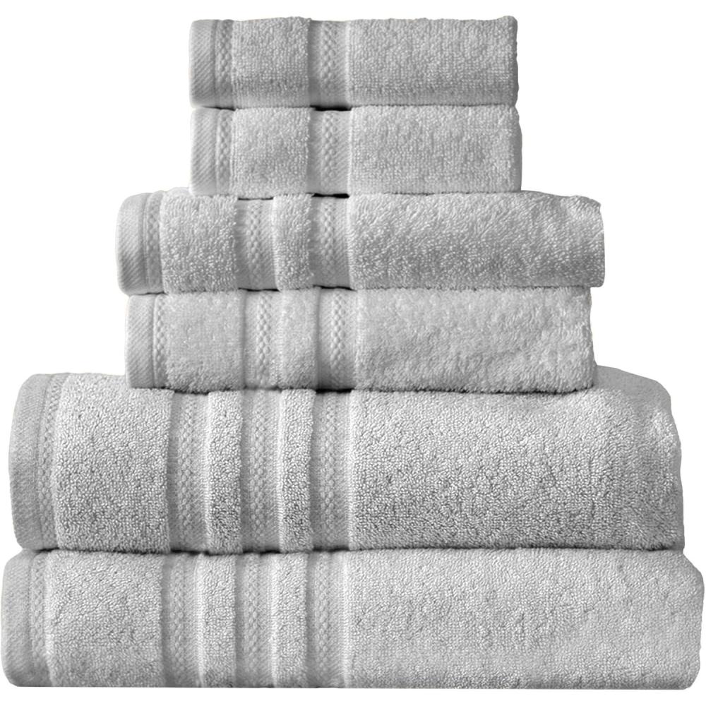 imageArm ampamp Hammer Performance Bath Towel Set 6 Piece WhiteLight Grey