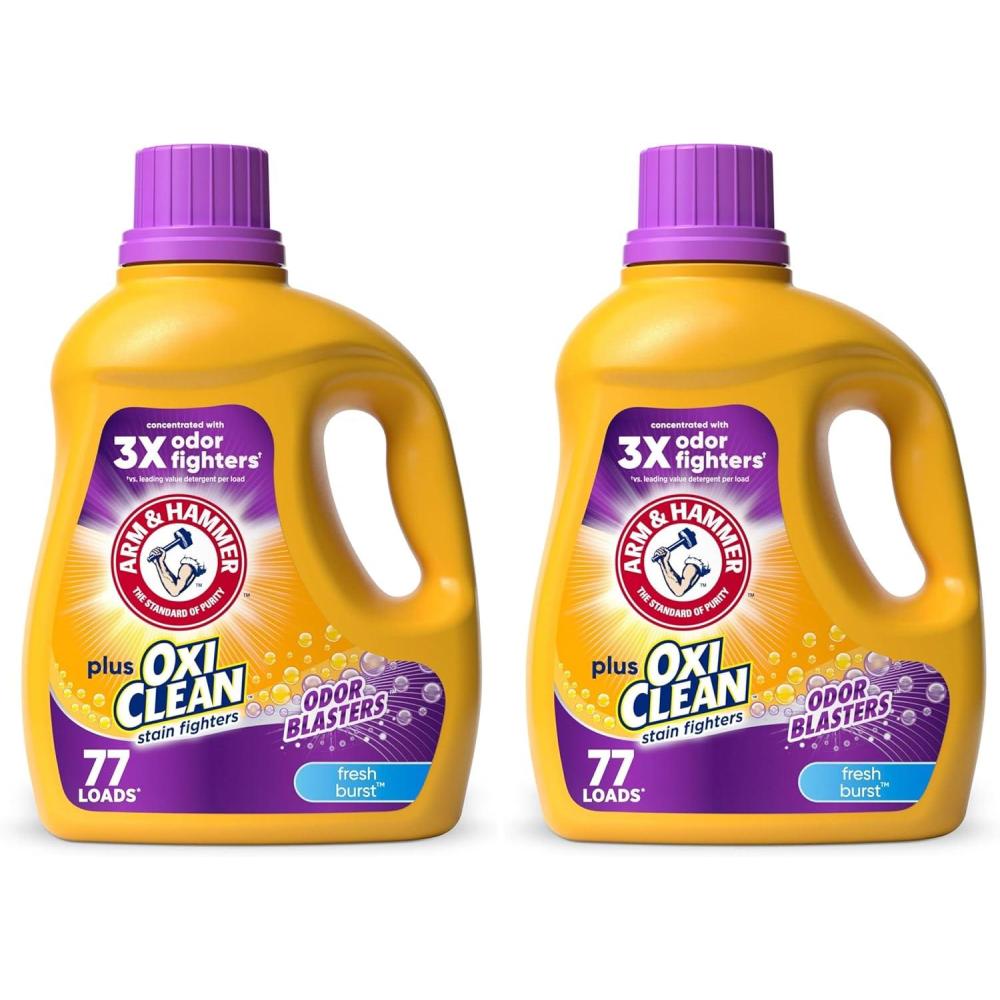 imageArm ampamp Hammer Plus OxiClean Odor Blasters Fresh Burst 160 Loads Liquid Laundry Detergent 208 Fl oz1005 Fl Oz Pack of 2