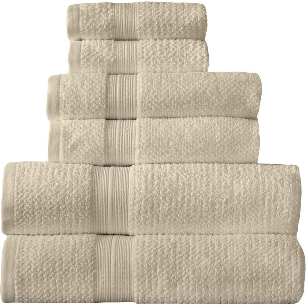 imageArm ampamp Hammer Quick Dry Bath Towel Set 6 Piece WhiteKhaki