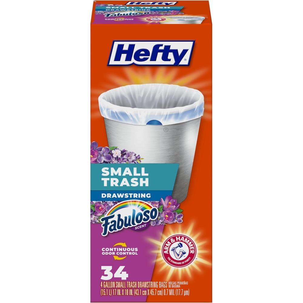 imageHefty Small Trash Bags Fabuloso Scent 4 Gallon 34 CountFabuloso