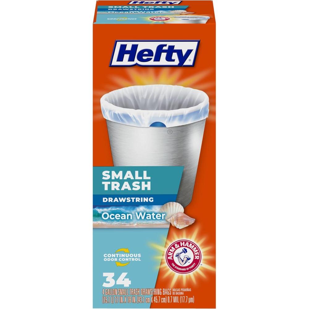 imageHefty Small Trash Bags Fabuloso Scent 4 Gallon 34 CountOcean Water