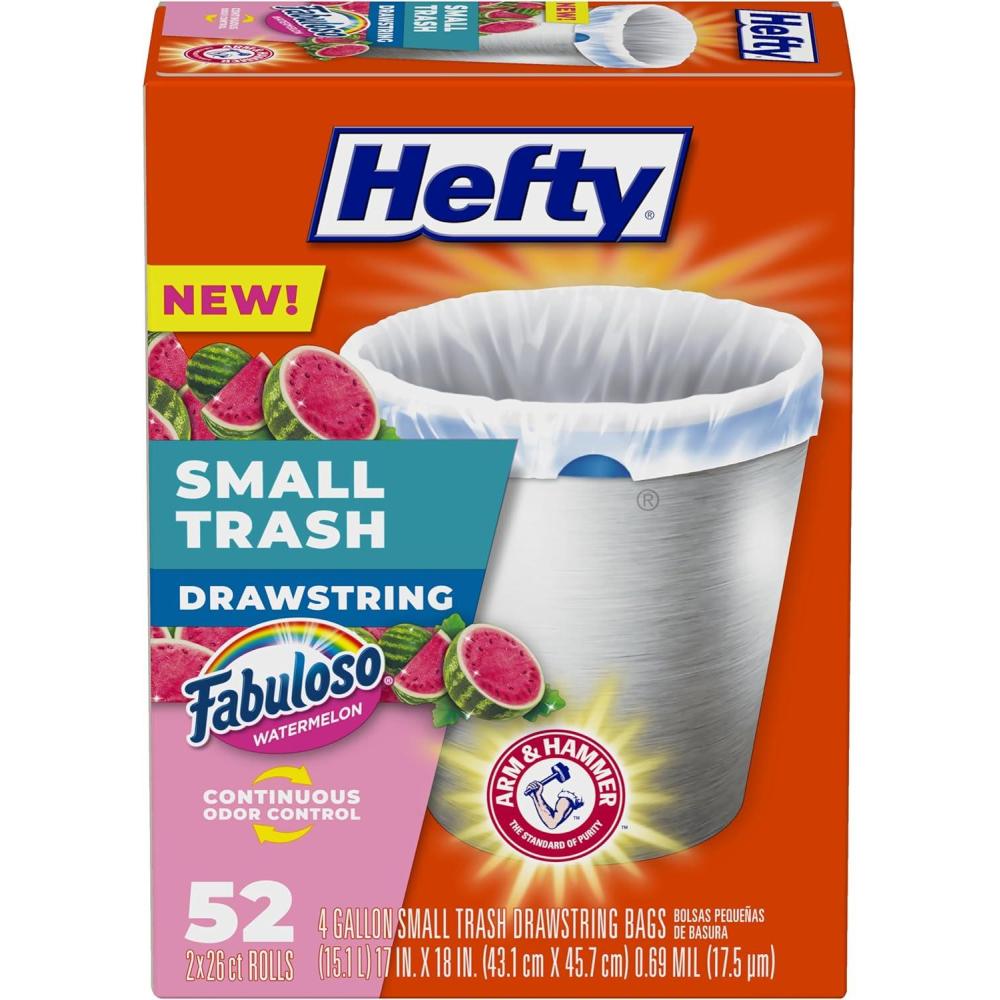imageHefty Small Trash Bags Fabuloso Scent 4 Gallon 34 CountWhite