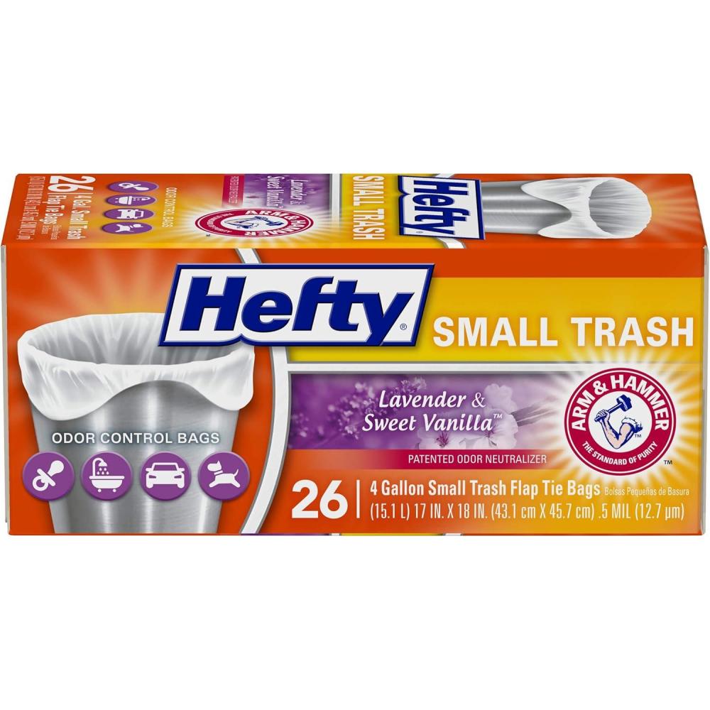 imageHefty Small Trash Bags Fabuloso Scent 4 Gallon 34 Countlavender