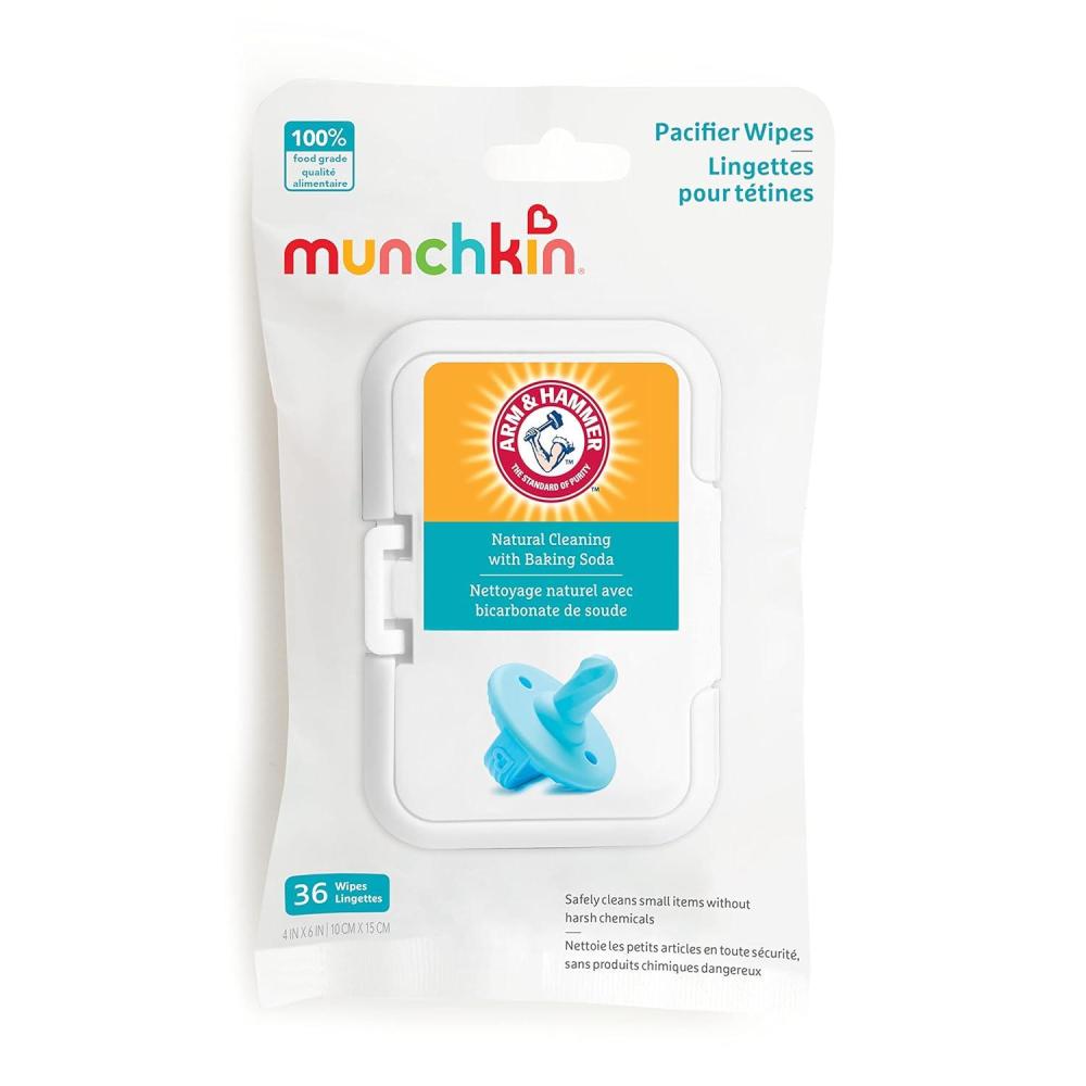imageMunchkin Arm ampamp Hammer Pacifier Wipes  Safely Cleans Breast Pump Parts and Feeding Essentials for Baby and Toddler 1 Pack 36 Wipes36 Count Pack of 1