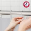 Arm & Hammer Fabric Shower Curtain with Waterproof Back, 70 x 72, Grey(Grey)