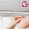 Arm & Hammer Fabric Shower Curtain with Waterproof Back, 70 x 72, Grey(White)