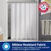 Arm & Hammer Fabric Shower Curtain with Waterproof Back, 70 x 72, Grey(White)