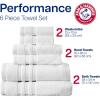 Arm & Hammer Performance Bath Towel Set, 6 Piece, White(Light Grey)