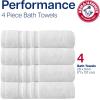 Arm & Hammer Performance Bath Towels, 4 Piece, Khaki(Light Grey)