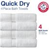 Arm & Hammer Quick Dry Bath Towels, 4 Piece, Dark Blue(Grey)