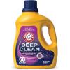 ARM & HAMMER™ Deep Clean Odor Formula Liquid Laundry Detergent, Laundry Odor Remover, Radiant Burst Scent, 150 Fl Oz, 100 Loads(102 Fl Oz (Pack of 1))