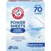 ARM & HAMMER Power Sheets Laundry Detergent, Fragrance Free, No Dyes or Perfumes, Lightweight and Travel-Friendly, 35 Count, Up to 70 Small Loads
