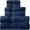 Arm & Hammer Quick Dry Bath Towel Set, 6 Piece, White(Dark Blue)