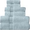 Arm & Hammer Quick Dry Bath Towel Set, 6 Piece, White(Light Blue)