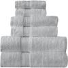 Arm & Hammer Quick Dry Bath Towel Set, 6 Piece, White(Light Grey)