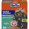Hefty Ultra Strong 30 Gallon Trash Bags, Large Trash Bags 30 Gallon Size, Multipurpose, Break Resistant Drawstring Closure, Resists Leaks, Punctures, and Tears, Black, White Pine Breeze Scent, 25 Bags(50 Count (Pack of 1))