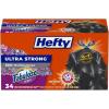 Hefty Ultra Strong 30 Gallon Trash Bags, Large Trash Bags 30 Gallon Size, Multipurpose, Break Resistant Drawstring Closure, Resists Leaks, Punctures, and Tears, Black, Fabuloso Scent, 50 Bags(Black)