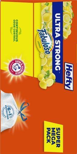 imageHefty Ultra Strong 13 Gallon Trash Bags Tall Kitchen Trash Bags 13 Gallon Size Drawstring Closure Continuous Odor Control White Lavender and Sweet Vanilla Scent 110 BagsFabuloso Lemon