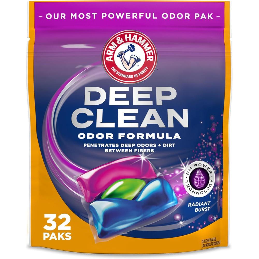 imageARM ampamp HAMMER Deep Clean Odor Formula Laundry Detergent Power Paks 32 ct