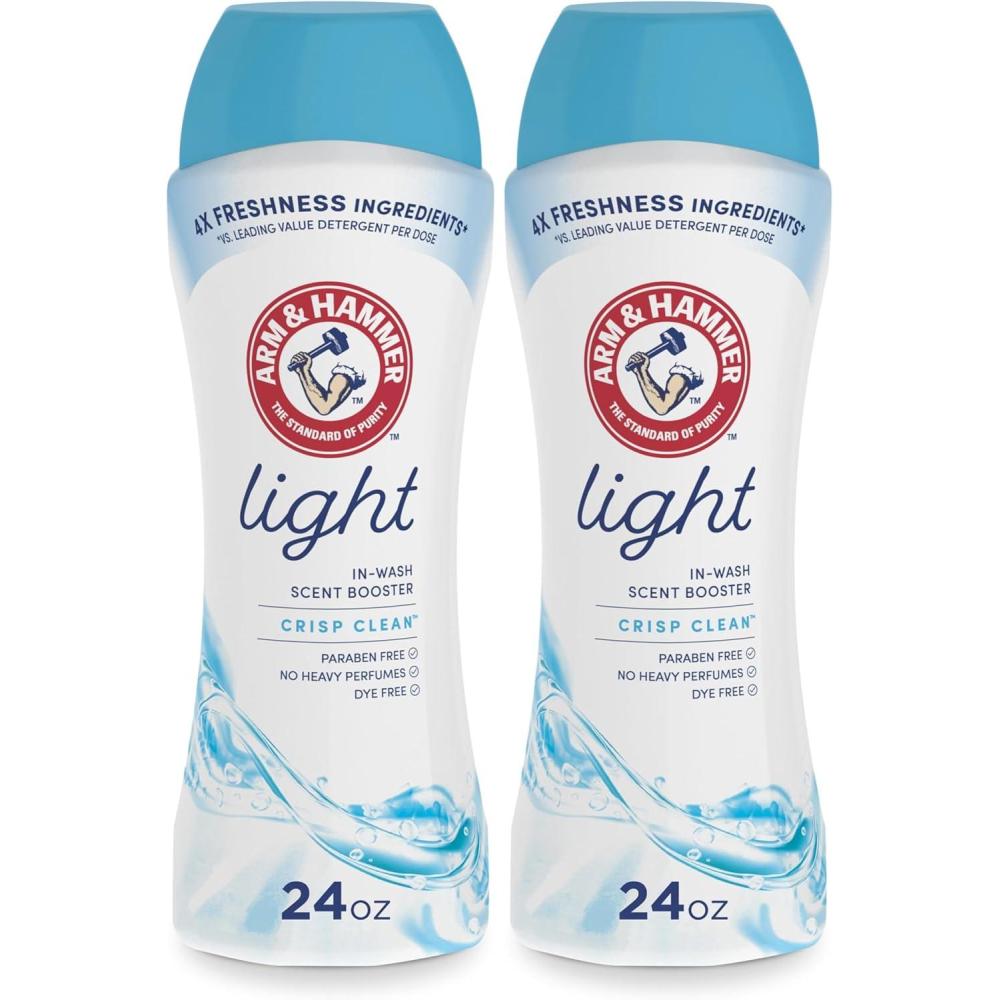 imageARM ampamp HAMMER Light InWash Scent Booster Laundry Scent Booster Crisp Clean scent 24 Oz24 Ounce Pack of 2