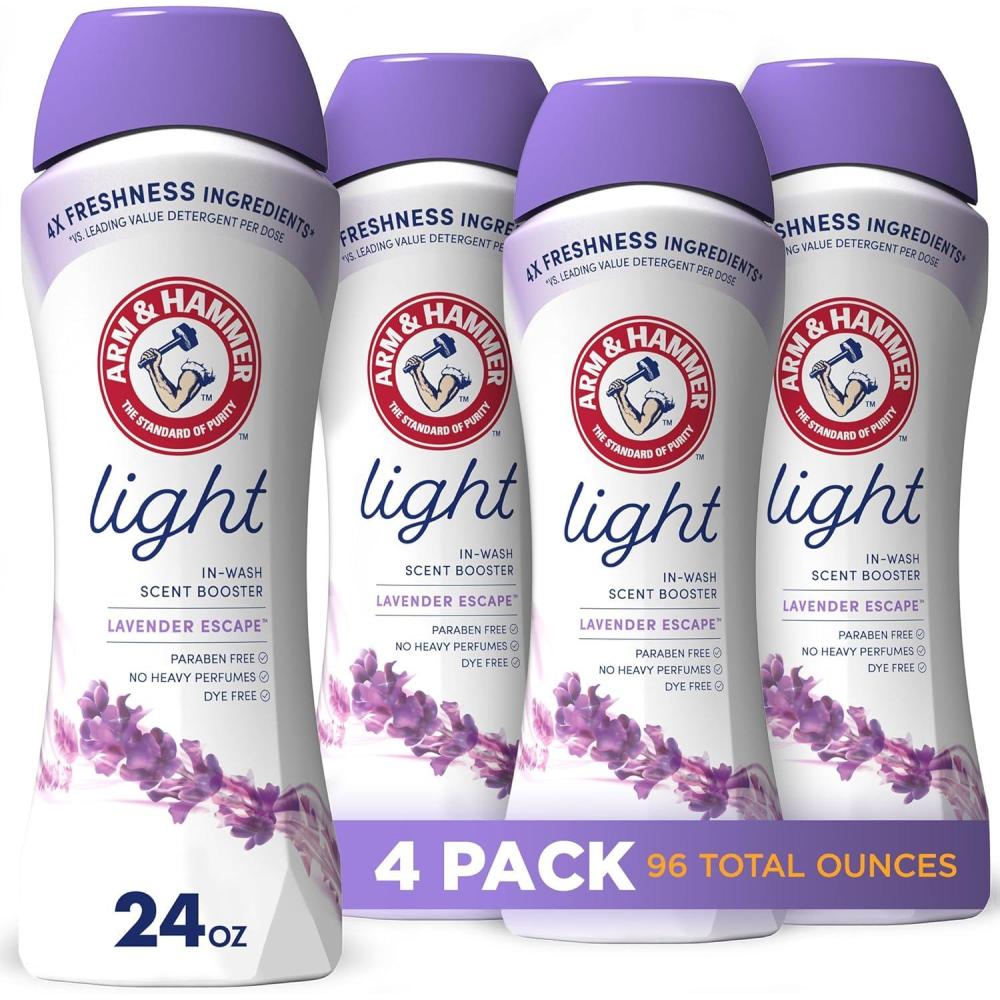 imageARM ampamp HAMMER Light InWash Scent Booster Laundry Scent Booster Lavender Escape scent 24 Oz24 Count Pack of 4