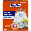 Hefty Ultra Strong 13 Gallon Trash Bags, Black Tall Kitchen Trash Bags 13 Gallon Size, Break Resistant Drawstring Enclosure, Continuous Odor Control, Blackout, Unscented, 40 Bags(Unscented)