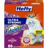 Hefty Ultra Strong 13 Gallon Trash Bags, Tall Kitchen Trash Bags 13 Gallon Size, Drawstring Closure, Continuous Odor Control, White, Lavender and Sweet Vanilla Scent, 110 Bags(Fabuloso)