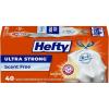 Hefty Ultra Strong 13 Gallon Trash Bags, Tall Kitchen Trash Bags 13 Gallon Size, Drawstring Closure, Continuous Odor Control, White, Unscented, 40 Bags(40 Count (Pack of 1))