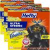 Hefty Ultra Strong 30 Gallon Trash Bags, Large Trash Bags 30 Gallon Size, Multipurpose, Break Resistant Drawstring Closure, Resists Leaks, Punctures, and Tears, Black, Fabuloso Lemon Scent, 50 Bags(50 Count (Pack of 3))