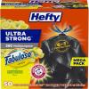 Hefty Ultra Strong 30 Gallon Trash Bags, Large Trash Bags 30 Gallon Size, Multipurpose, Break Resistant Drawstring Closure, Resists Leaks, Punctures, and Tears, Black, Fabuloso Lemon Scent, 50 Bags(50 Count (Pack of 1))