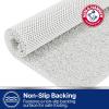Arm & Hammer Sensory Touch Non-Slip Loofah Bath Mat for Showers and Tubs, 17 x 30, Grey(White)