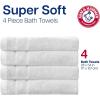 Arm & Hammer Super Soft Bath Towels, 4 Piece, Dark Blue(Light Blue)