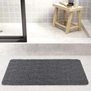 Arm & Hammer Sensory Touch Non-Slip Loofah Bath Mat for Showers and Tubs, 17 x 30, Grey(Grey)