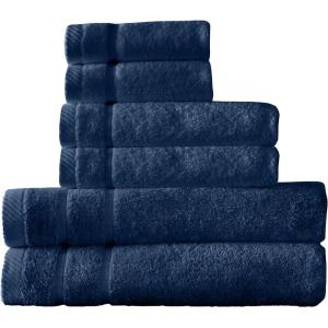 Arm & Hammer Super Soft Bath Towel Set, 6 Piece, Khaki(Dark Blue)