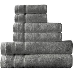 Arm & Hammer Super Soft Bath Towel Set, 6 Piece, Khaki(Grey)