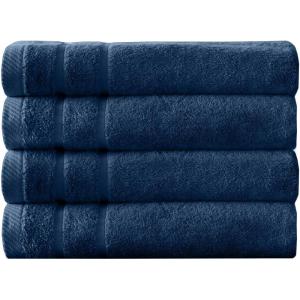 Arm & Hammer Super Soft Bath Towels, 4 Piece, Dark Blue(Dark Blue)