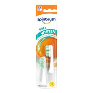 Spinbrush Pro Whiten Replacement Heads, Soft Bristles, For Battery Toothbrush, 2 Count (Pack of 1)(2 Count (Pack of 1))