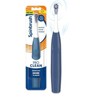 Spinbrush Pro Whiten, Battery Toothbrush for Adults, Medium Bristles, Batteries Included(Blue)